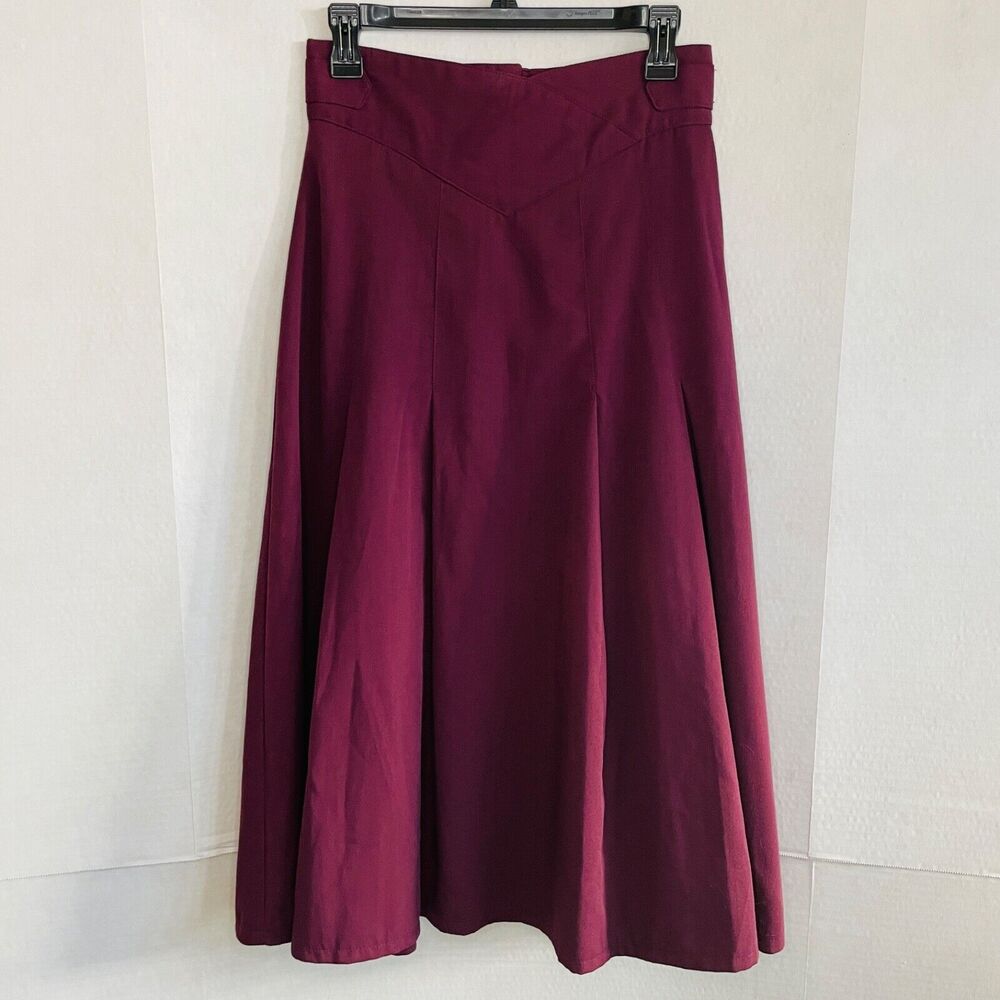 Elegant Burgundy Midi Skirt